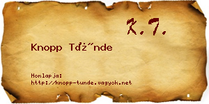 Knopp Tünde névjegykártya