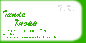 tunde knopp business card